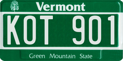 VT license plate KOT901