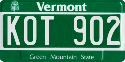 VT license plate KOT902