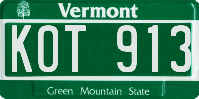 VT license plate KOT913