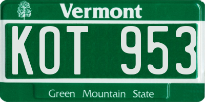 VT license plate KOT953