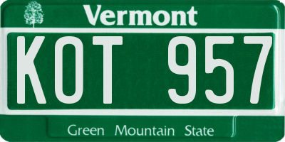 VT license plate KOT957