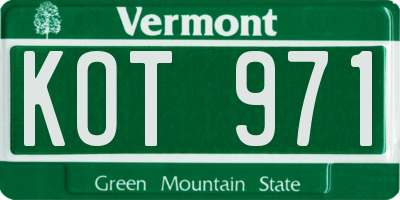 VT license plate KOT971