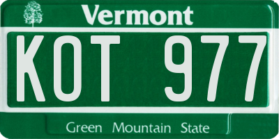 VT license plate KOT977