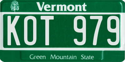 VT license plate KOT979