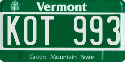 VT license plate KOT993