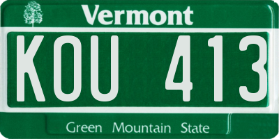 VT license plate KOU413