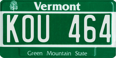 VT license plate KOU464