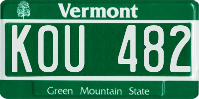 VT license plate KOU482