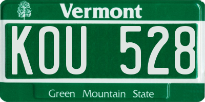 VT license plate KOU528