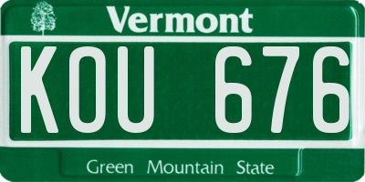 VT license plate KOU676