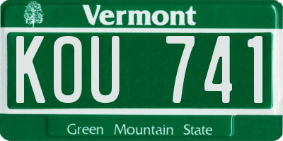 VT license plate KOU741