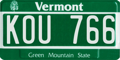 VT license plate KOU766