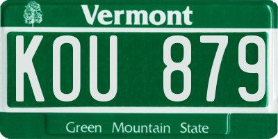 VT license plate KOU879