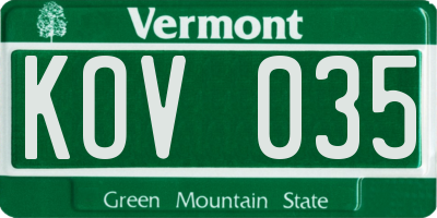 VT license plate KOV035