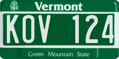VT license plate KOV124