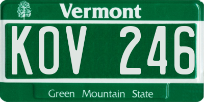 VT license plate KOV246
