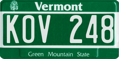 VT license plate KOV248