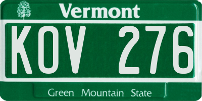 VT license plate KOV276