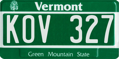 VT license plate KOV327