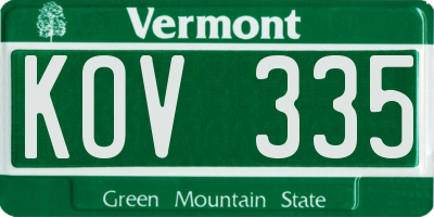VT license plate KOV335