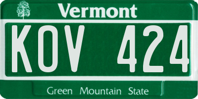 VT license plate KOV424