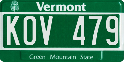 VT license plate KOV479