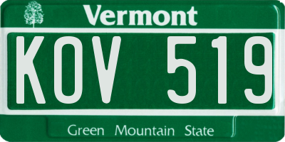 VT license plate KOV519