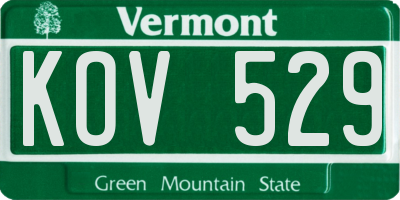 VT license plate KOV529