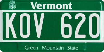 VT license plate KOV620