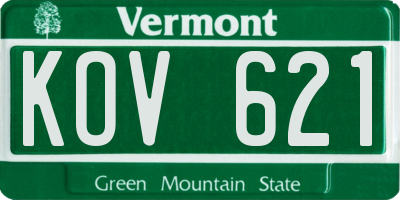 VT license plate KOV621