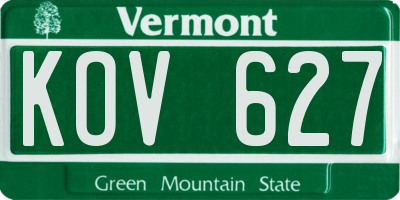 VT license plate KOV627