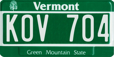 VT license plate KOV704