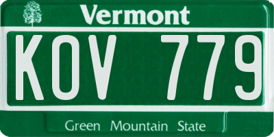 VT license plate KOV779