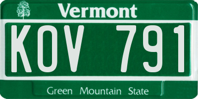 VT license plate KOV791