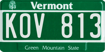 VT license plate KOV813