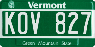 VT license plate KOV827
