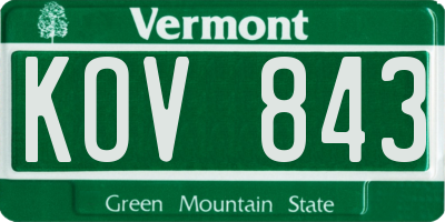 VT license plate KOV843