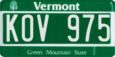 VT license plate KOV975