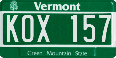 VT license plate KOX157