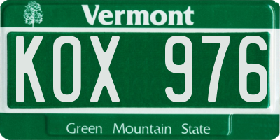 VT license plate KOX976