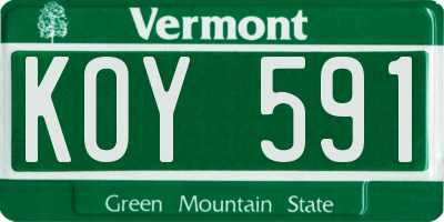 VT license plate KOY591