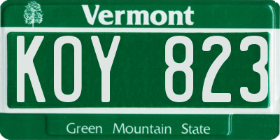 VT license plate KOY823