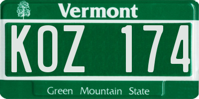 VT license plate KOZ174