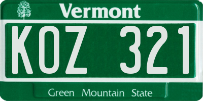 VT license plate KOZ321