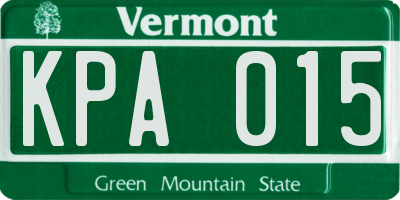 VT license plate KPA015
