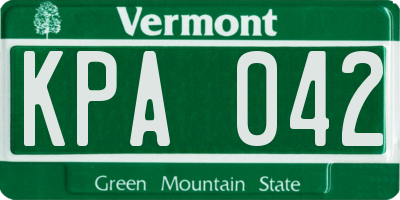 VT license plate KPA042