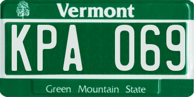 VT license plate KPA069