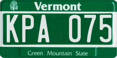 VT license plate KPA075