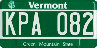 VT license plate KPA082