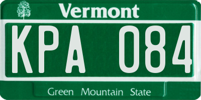 VT license plate KPA084